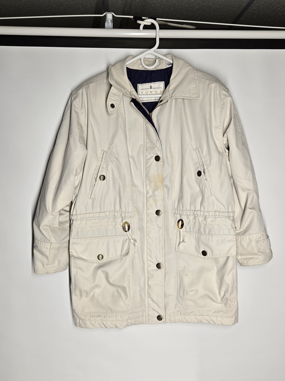 London Fog Cream Bomber-Style Jacket